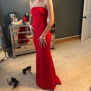 Anthropologie Red Strapless Formal size 0